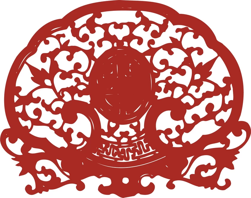 中国风中式传统喜庆民俗人物动物窗花剪纸插画边框AI矢量PNG素材【1750】